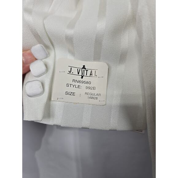 J. Vital Boys 2 PC Formal Dress Suit White Pinstripe 14R x W28 - NWT - Picture 8 of 11